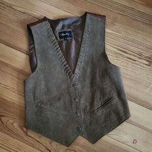Brown Vest with Adjustable Strap and Textured Finish